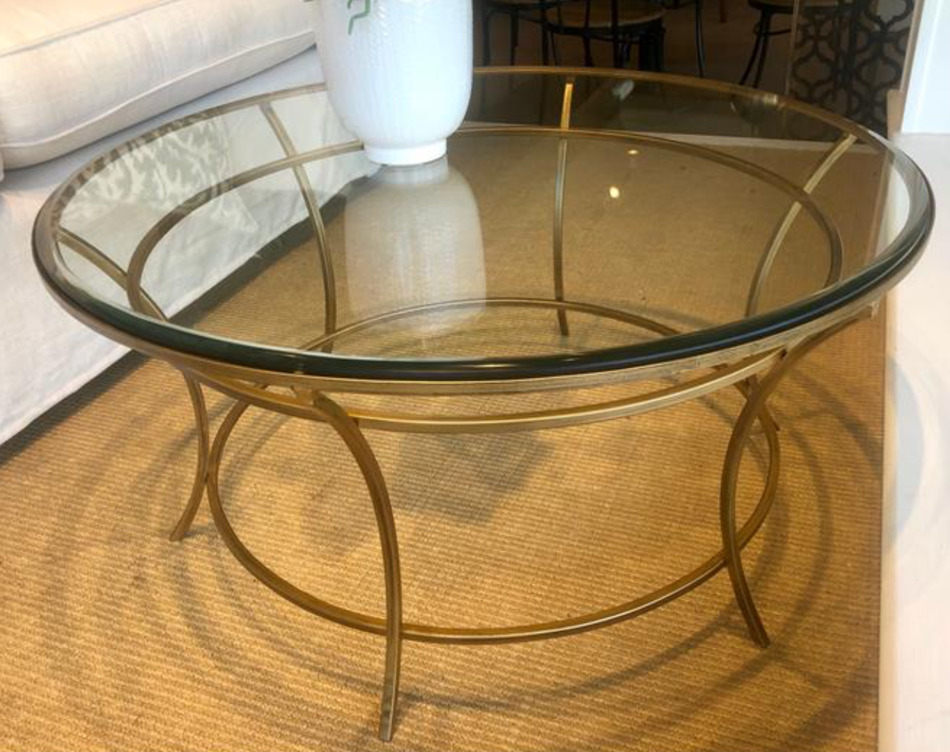 Brass and Glass Table $895