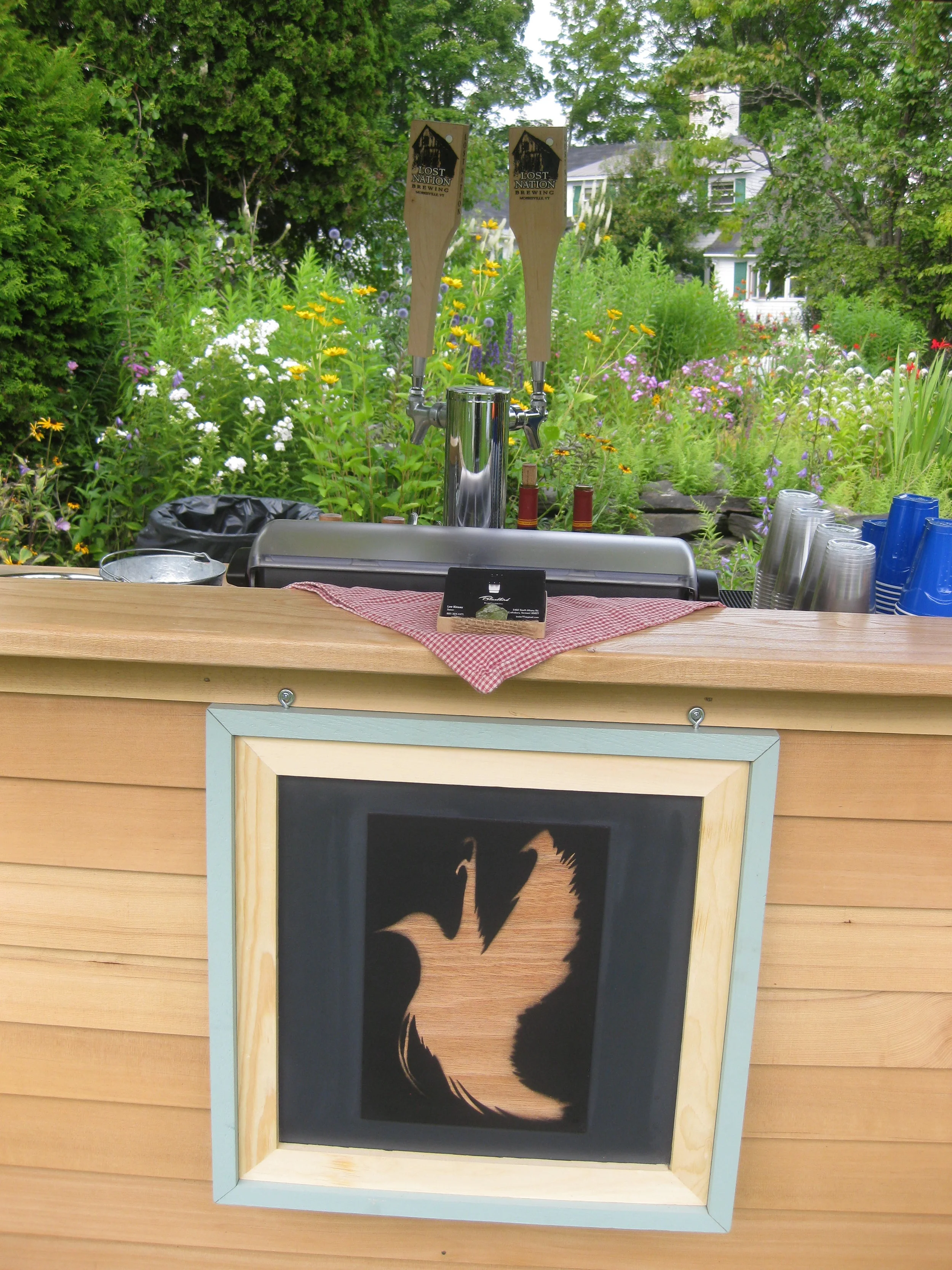 Perennial gardens make a beautiful backdrop for our free standing bars!