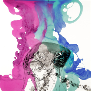 48" x 48", mixed media with resin, SOLD