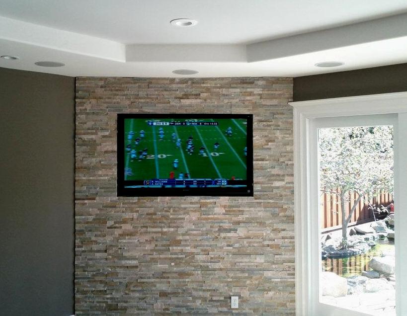 60" LED Flush Mounted in Stone Wall