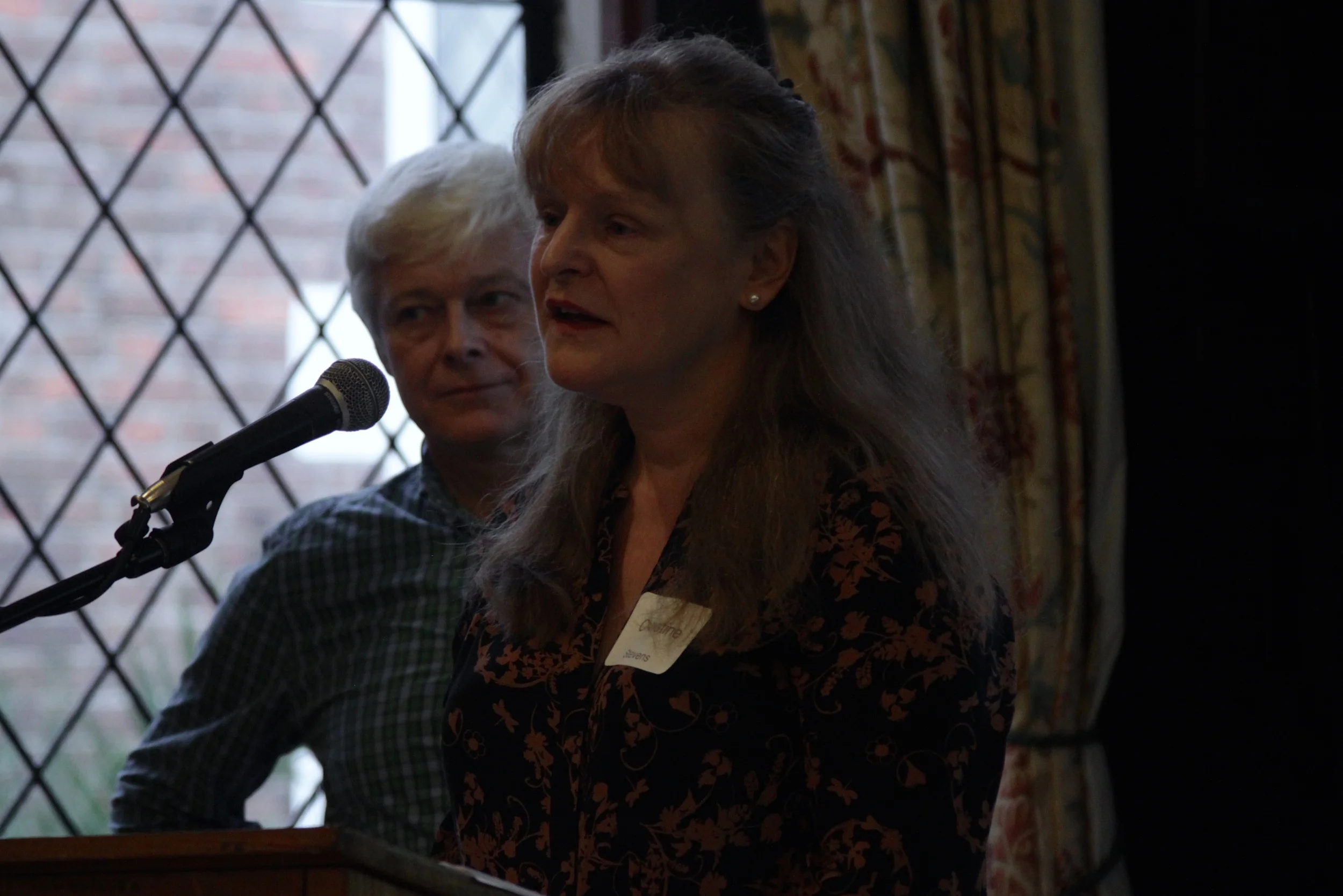Christine Stevens welcomes attendees. Image courtesy of the British Gestalt Journal. 