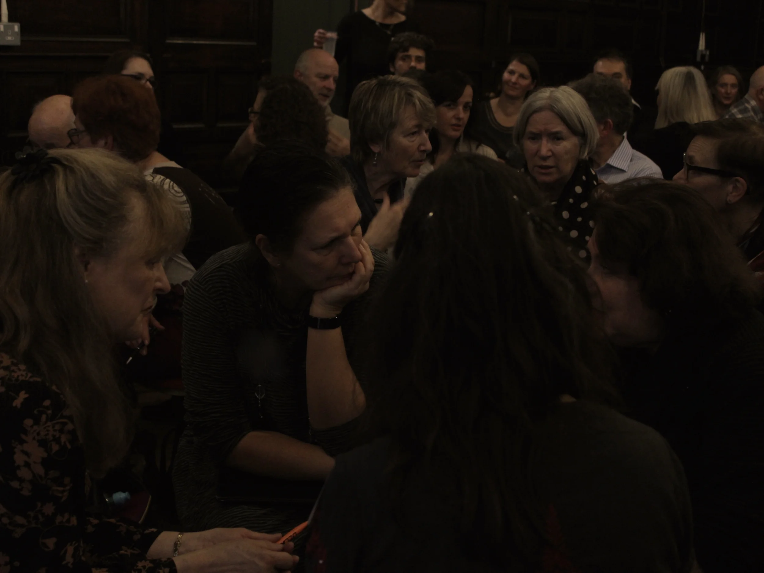 Attendees of the Seminar Day in the midst of an experiential exercise. Image courtesy of the British Gestalt Journal. 