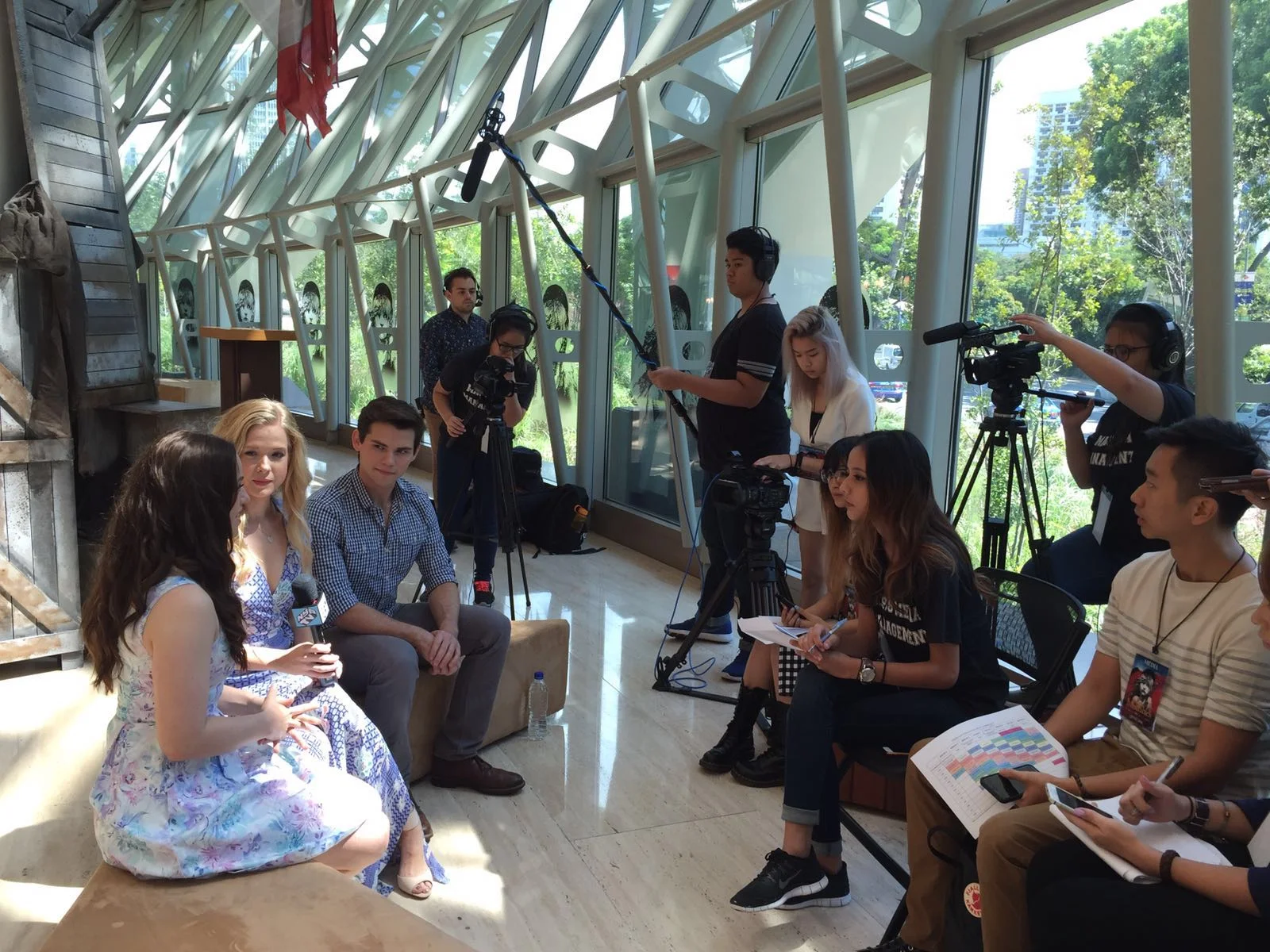 Students of the Diploma in Mass Media Management getting up close with the cast of Les Misérables