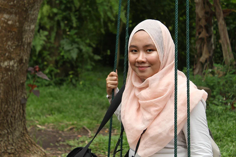 Salihah’s nostalgic moment on the swing