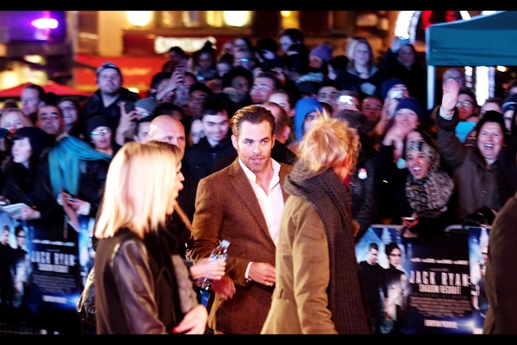 "I seriously think the dude in the uniform over there is booking my guy for parking in that spot" Chris Pine cares about parking infringements. And whatever evil The Russians are planning in this movie.