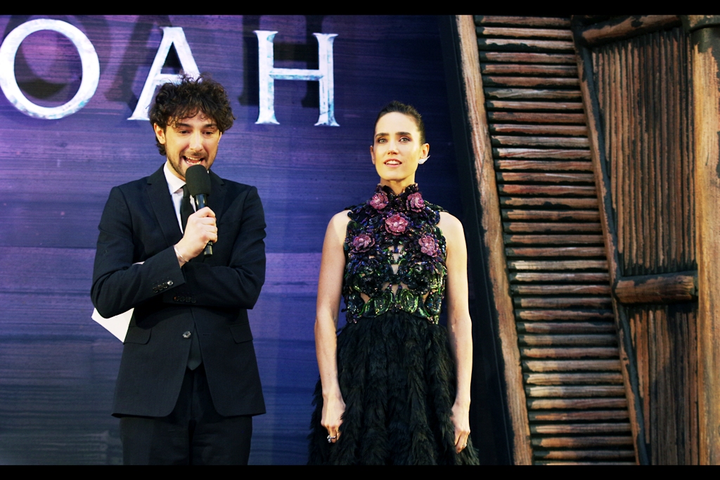 "She's beautiful, pretty, talented, an Oscar winner, married to Jarvis from Iron Man, her dress is cooler than my suit, her hair is amazing.... in fact I don't know where I'm going with this question so I'm going to trail off uncomfortably and hope she can save me from myself..." Jennifer Connelly will do her very best.