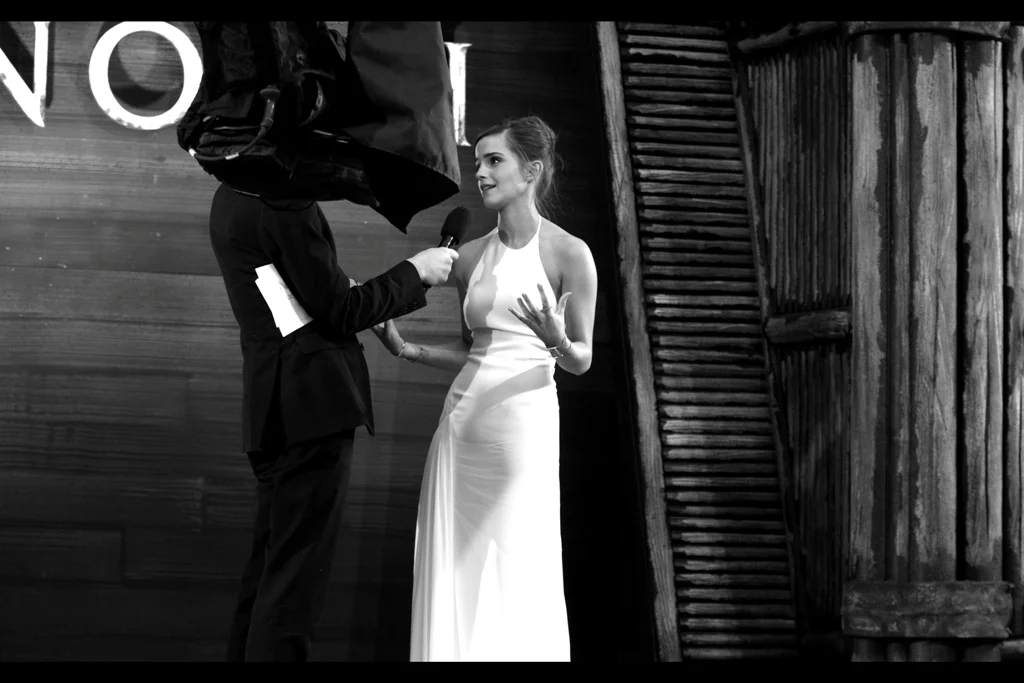 "My dress? Yes, my dress appears to be semi-translucent under what you laughingly call 'the right kind of light'..... if any of the people taking photos could please be discreet with your editing I'd appreciate it. Also your HEAD appears to have disappeared inside that camera you're now wearing and it's frightening me"