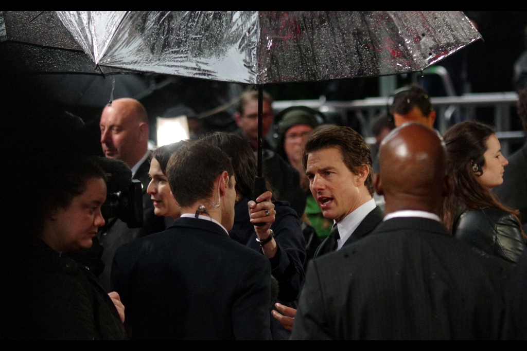 "What do you mean 'we're out of mini-muffins' - somebody get on that! RIGHT NOW PLEASE!!" Tom Cruise is... Tom Cruise. You've heard of him, surely. I last photographed him at the premieres of Oblivion , Mission Impossible Ghost Protocol and Valkyrie.