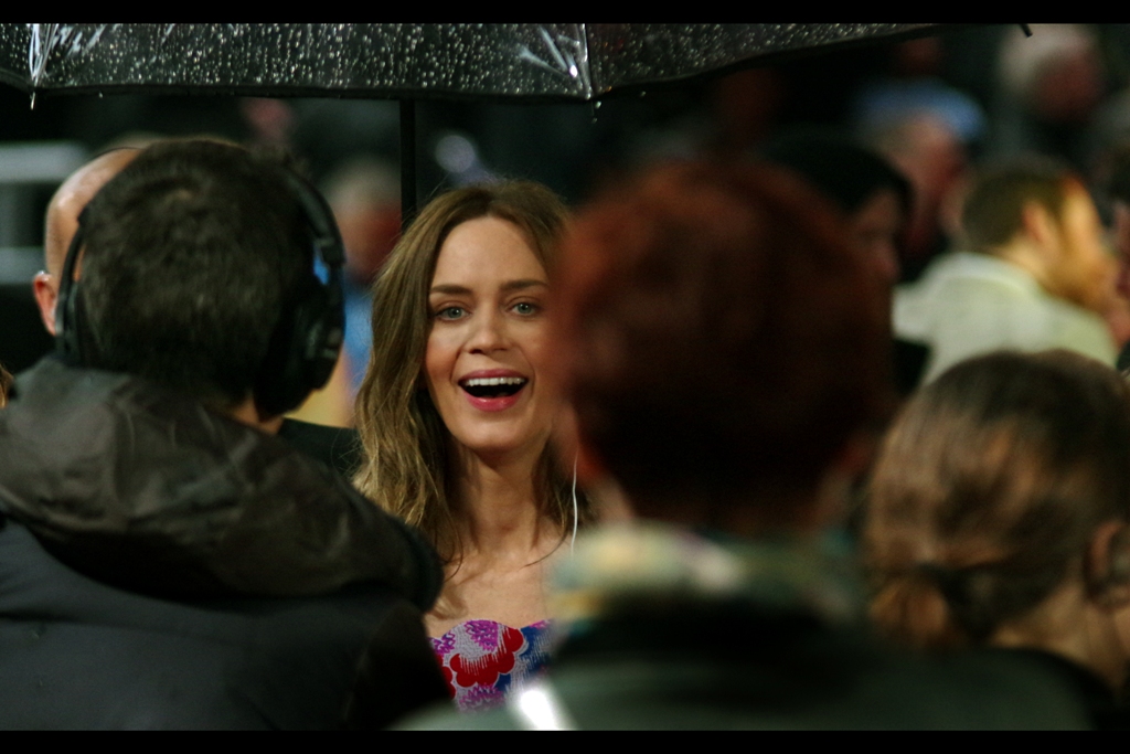 We made a connection. Somebody with blurry red hair came between us. (And if I had a dollar for every time that happened, I could afford an umbrella too).