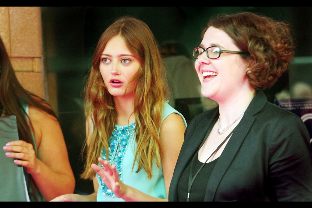 "Either that girl showed up in the same dress as me and I need to kill her, or I need to get glasses before I pick up another murder rap" Ella Purnell was, intriguingly, in both Kick-Ass 2 and Maleficent, neither of which had London premieres. (So in true 'tree falling in the woods' fashion, can those movies be said to exist?)