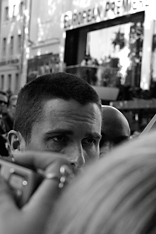 Actor Christian Bale epitomises the complete Bruce Wayne shot- no chin, no mask > the precise opposite of Batman. I'd love to say this was deliberate, and so I shall.