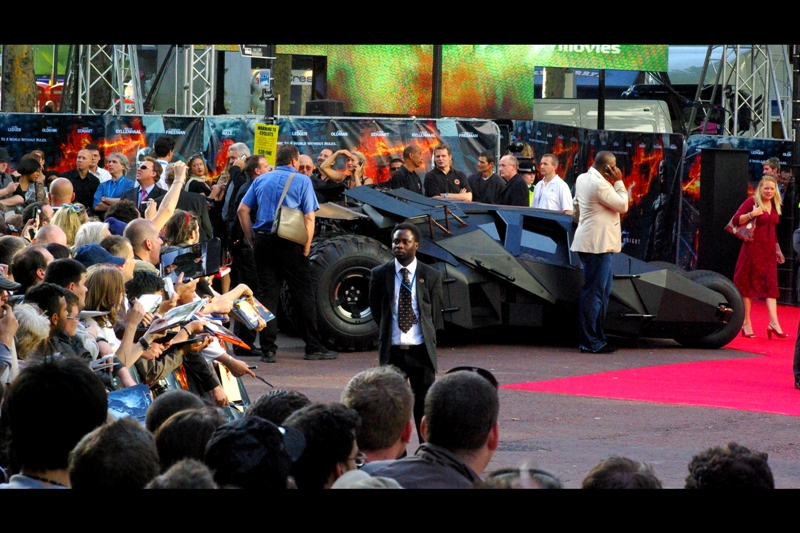 The Tumbler / Batmobile. I didn't get to see it drive, and didn't really get to hear it either. But it was there, and it didn't get wheel-clamped, which in London is kind of rare.