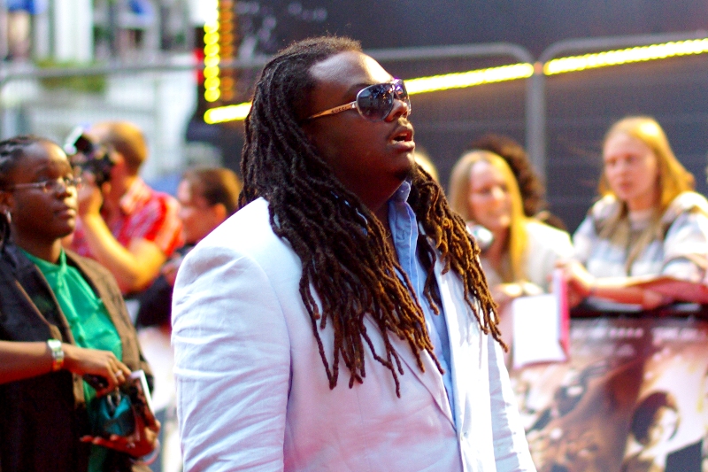 I love movie premieres. This guy could be rap sensation Ma$$ive K ... or just Ed from Accounts who won preview tickets in an office sweep and is living it up for just one glorious night.