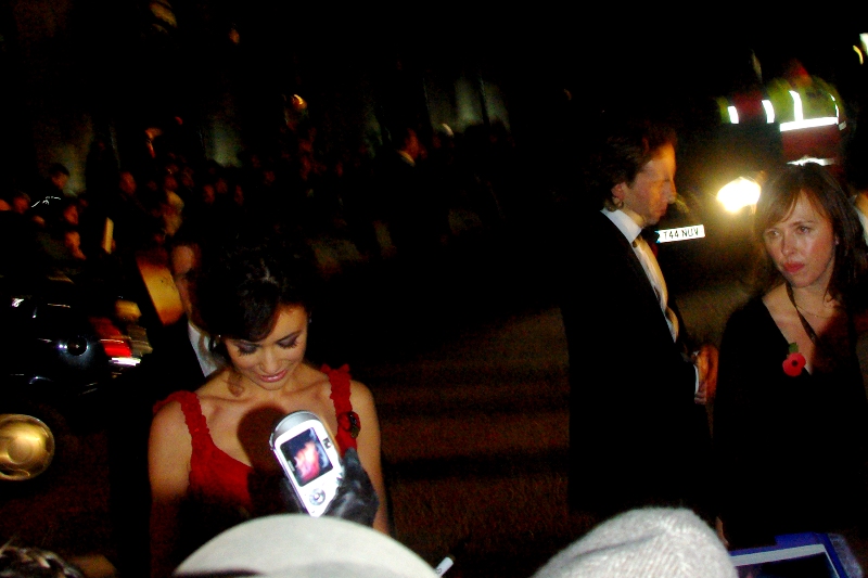 Olga Kurylenko is the Bond Girl in Quantum of Solace. She's prettier in real life than she is on the poster (focus, camera, focus!!!)