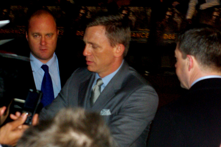 Okay, so that's Daniel Craig on his closest of several orbits around me which never actually resulted in him getting within focus distance. I'm calling it deliberate.... on HIS part. He's avoiding me and the five dollars he still owes me, I surmise...