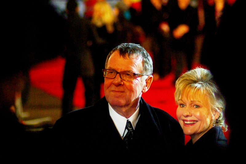 Actor Tom Wilkinson (crime boss Falcone in 'Batman Begins') was in the movie and its premiere. That's all I've got.. .they can't all be zingers where commentary is concerned.