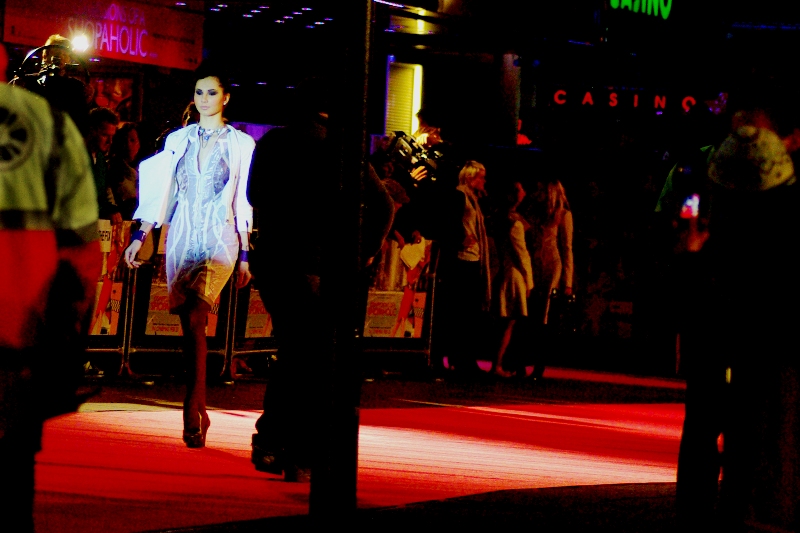 Prior to the premiere they had some models do an impromptu runway walk. Good practice for me, shooting between poles, police, security people and 'rival' cameramen.