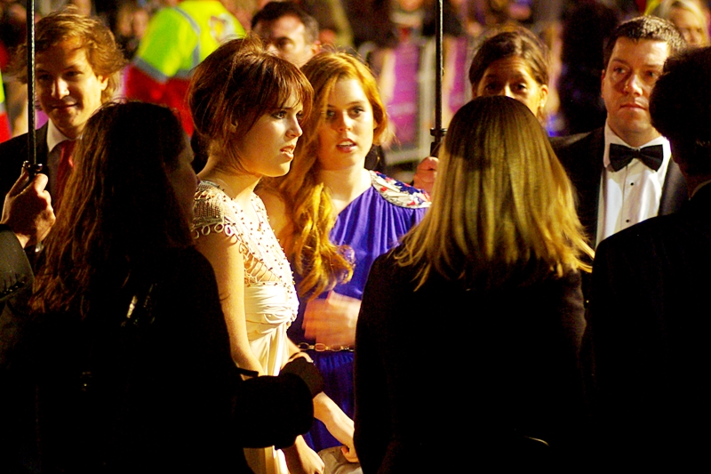 On any other day without their mother present, I would have assumed these were the girls from the Russian band T.a.t.u . But they're HRHes Beatrice and Eugenie (I've since learned that collectively they may be referred to as 'TRH' - Their Royal Highnesses.)