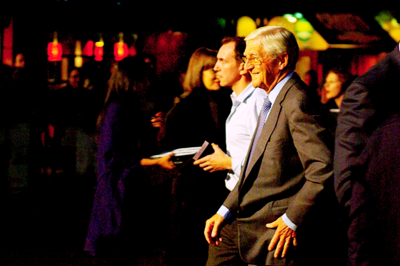 Michael Parkinson was a current affair show host for a discontinuous period of some 25 years from the early seventies to about two years ago. Along with being awarded a CBE, he also seems to be an adept Moonwalker (or those are somebody else's trousers alongside him)