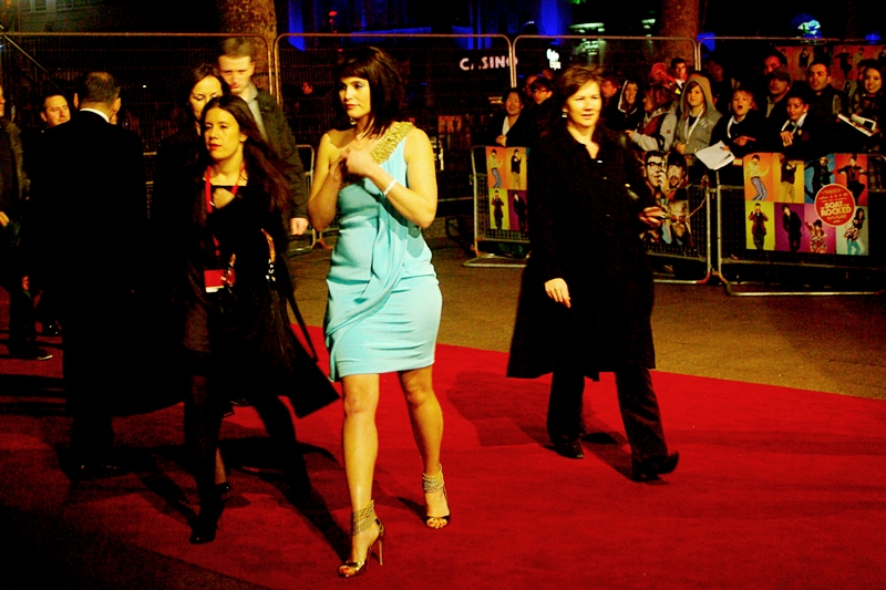 Gemma Arterton, the second of two Bond Girls in "Quantum of Solace", and her very thin dress.