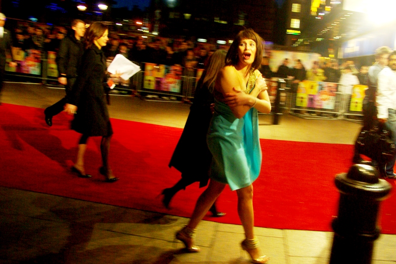 Gemma Arterton wisely decides the risk of frostbite is too great and heads into the cinema (I was wearing a double-beanie, t-shirt, jumper, jacket and trousers and I certainly wasn't feeling warm)