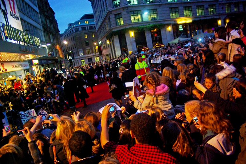 He's Here!!!!! (Centre horizontally, left hand side(ish) vertically) All semblance of social order and propriety evaporated in every female present in Leicester Square from the second he arrived. (I just wish Scarlett Johansson had showed up...)