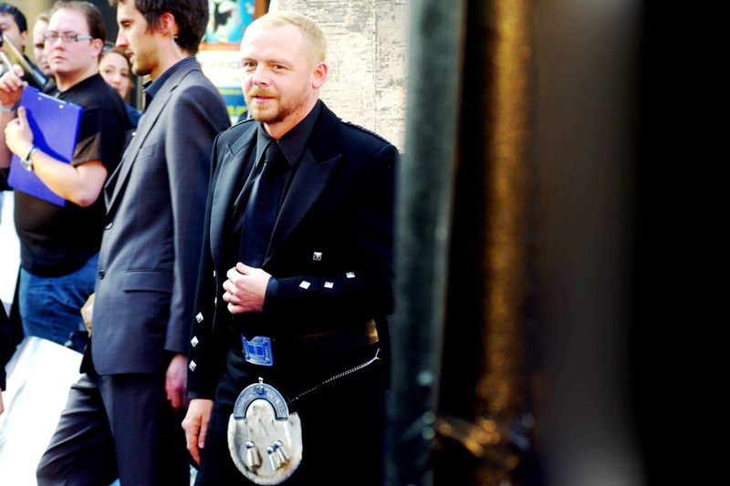 Ya cannae change the laws of sporrans, cap'n. It's Simon Pegg. I've photographed him at, like, four premieres already, so he'll only be appearing in this album once. Wearing a kilt, though. He plays Scotty in this film.