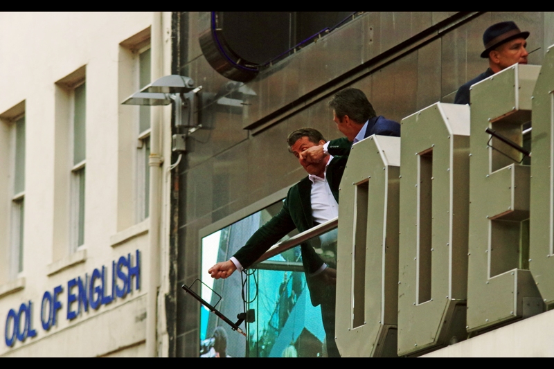 Sylvester Stallone plays cupid from the Odeon balcony. I'd like to think he's formalising the Statham-VinnieJones bromance. As we've established, I look significantly like Jason Statham and no doubt supermodel girlfriend Rosie Huntington-Whitely will need to be adequately consoled.