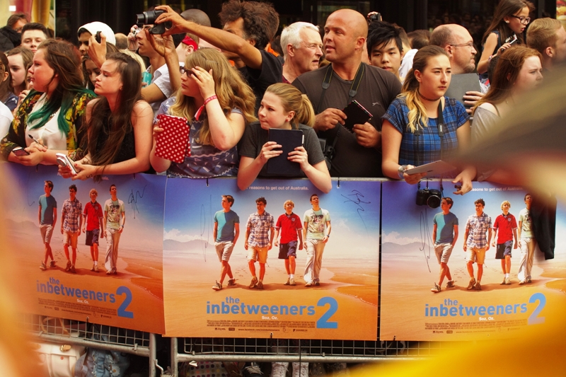 If yesterday's premiere for The Expendables III was demographically skewed Male and Older, today's was certainly female and younger. So I'm guessing this is the equivalent of a live-action cartoon for very young children? I should feel out of place, but I've been to Twilight premieres, and those were even stranger.