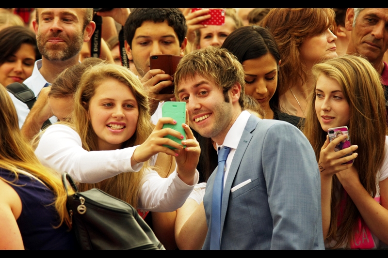 "Are you sure you should be showing me these photos from your phone... out here in public? Okay, then!!" An update from the Inbetweeners 2 premiere... spirits remain high among fans and cast...
