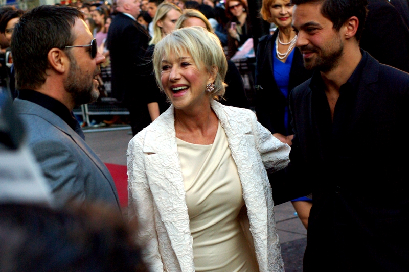 Helen Mirren and Russell Crowe share a laugh ( "Hahahaha" "Hahahahaha" ). I hope it's at Ben Affleck's expense, just because.