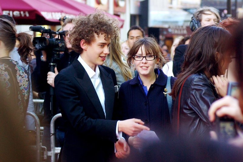 The guy on the left is... (checks IMDB and wireimage furiously) 'Olly Alexander' and he has five acting credits, and scarily 4 of them are from this year. His assistant (?) on the other hand looks exactly like every girl in a Teen Movie who only needs to pull her hair back and take off her glasses and she'd probably become immediately and obviously gorgeous.