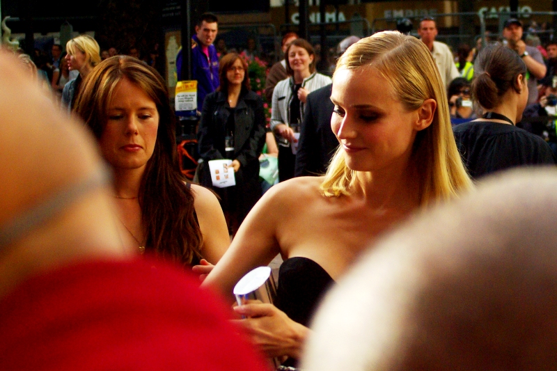 Diane Kruger. The decision on whether to obtain a signature or autograph is always easier when it's somebody good looking: it's Photo, Everytime. (No offense to QT - he's a very attractive man in his own way, and a great director...)