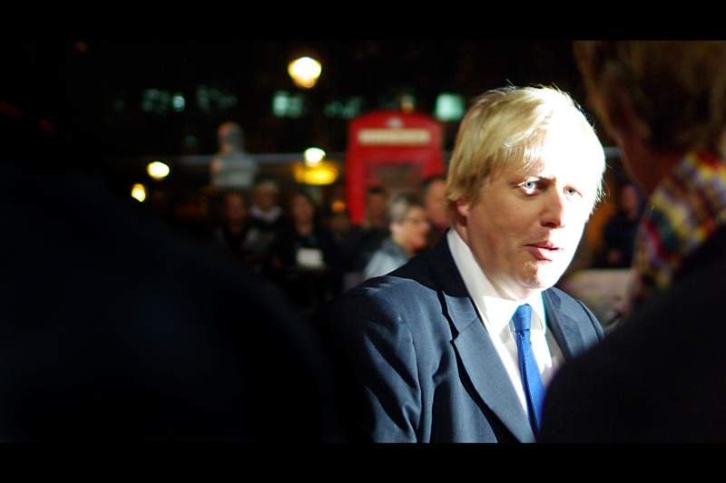 And finally, here's a photo of London's Mayor Boris Johnson. He looks a bit quirky and ungainly, but for a politician he has a rather cool sense of humour in his speeches and writing, so I'm cool with that. The errant flash from somebody else's camera did me a nice favour, there, too, in making him look even more quirky and ungainly.