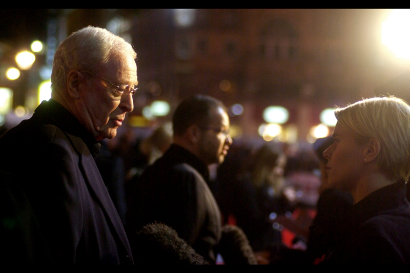 Sir Michael Caine and some cute reporter lady made an on-the-spot pact never to mention *that* ever again, I'm guessing...