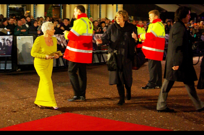 Dame Judi Dench arrived next. She’s also won an Academy Award <TM>, which no doubt nestles comfortably among her ten BAFTAS, seven Laurence Olivier Awards, two SAG awards, and two Golden Globes. (Okay, sure. But did she get a cheesy brass medal for finishing the St Albans Half Marathon this year? I certainly did!)