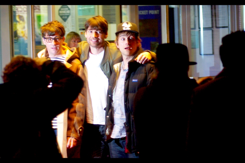Three of the four guys from Blur… ever so slightly flash/motion blurred. (Don't tell me I'm not subtly subversive like that!)