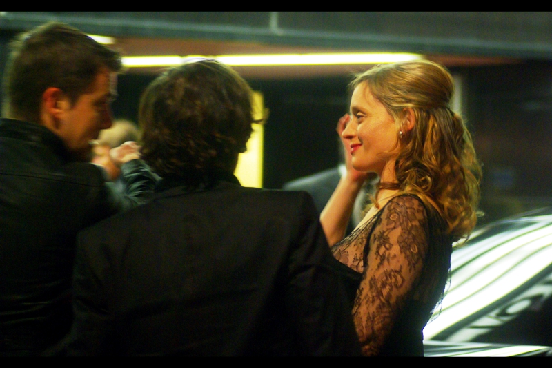 "The lacework on my dress? No, I didn't do that. But it's kind of you assume that...."