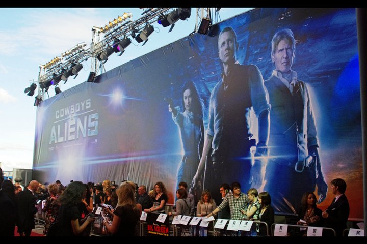 Cowboys & Aliens. Not sure if I'd ordinarily watch it ... _(Who am I kidding? Cowboys AND Aliens AND Olivia Wilde? I'm there!)_