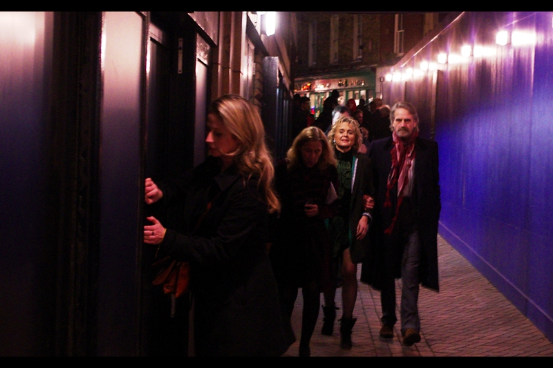 Jeremy Irons is being directed into a secret side-entrance of the Vue Cinema. I didn't even know it had one - and ssssshhhh!!!! please, don't tell anyone about it.
