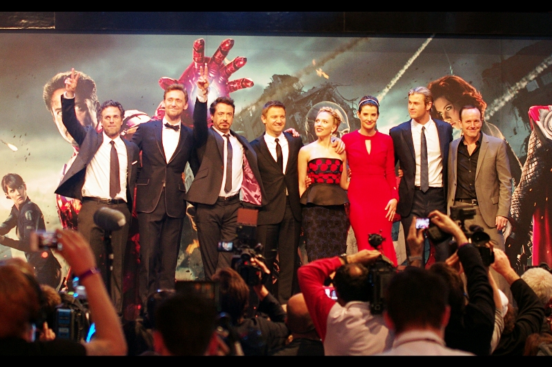 The Avengers Assemble on the stage as a group. Okay, Fine... I'll watch the movie. 11 hours of that trailer will eventually wear a man down anyway. Premiere? Over. 1.5hr trip home to start editing photos for 4 or so hours? Just beginning.