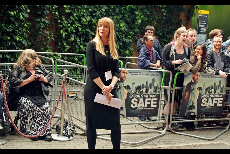 ... so now I'm just photographing random people in proximity to the red carpet. And a couple of low-slung dividing ropes. Possibly time to go home and pretend to be Jason Statham since there's every chance he's going to be busy for the next couple of hours.