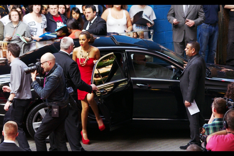 I have no idea who this is, or whether she's in the film. But at this stage neither Cameron Diaz nor Cheryl Cole had arrived, and I was photographing anyone in a dress and not Misters Morrison and Crawford.