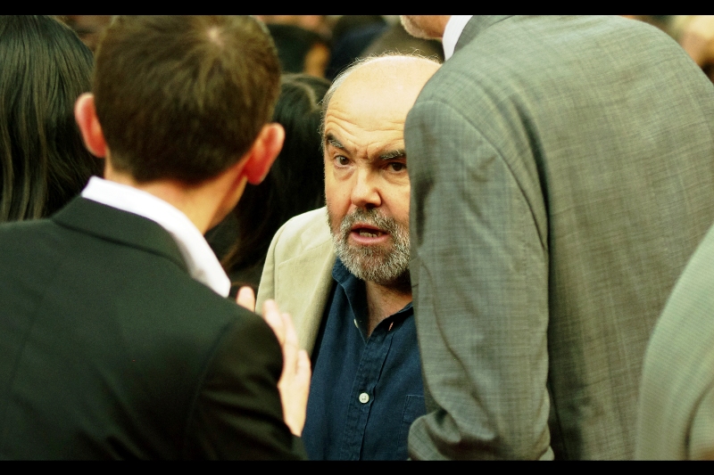 Sadly, I now have only one of the two directors in frame, so I'm guaranteed only a fifty percent chance of accuracy if I guess wrongly as to whether this is Guy Jenkin or Andy Hamilton. My search engine of choice is throwing up photos of women, kids, and in one case a nightmarish looking life-scale puppet. That, and (obviously) photos of the two directors standing next to each other. 2014, huh? Internet's still not perfect where I'm sitting