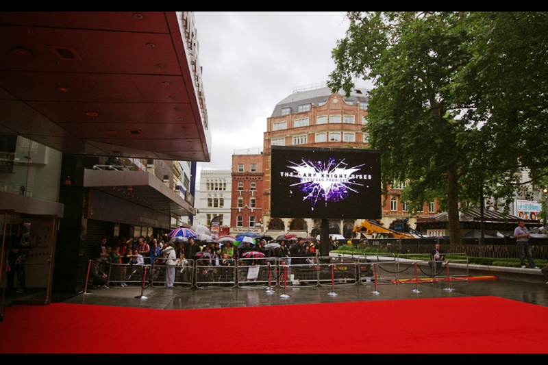 This is my view looking forward. It's not great, but to my right is the main stage, which is adjacent to a giant Batman Cowl statue/installation. And if I'm really (really) lucky, and the people being interviewed face in my direction, my view will actually be more direct than if I was about 30metres closer and situated directly in the middle of the 'Square.