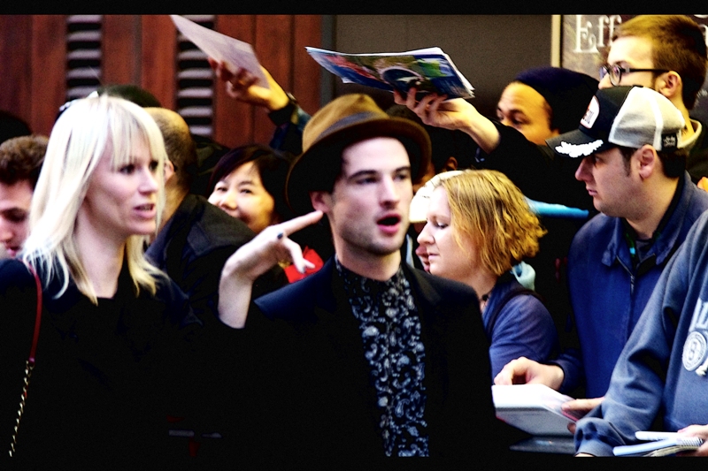 This photo of Tom Sturridge's assistant pointing at Tom Sturridge's earlobe is as good a shot of the actor that I managed...