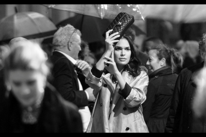 "My clutch purse is worth $5000 but my hairstyle is worth at least that much...." . It's started to rain. Welcome to London in October