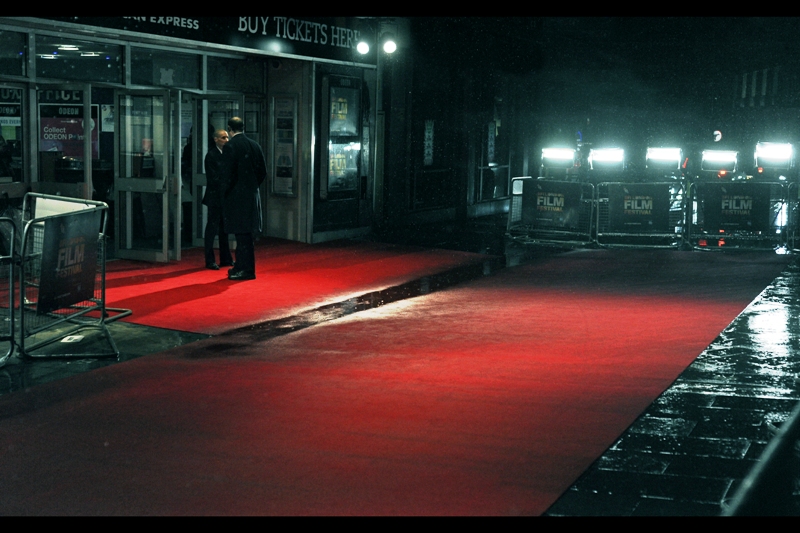 On a red carpet, talking to myself. Now THAT'S chaos theory.