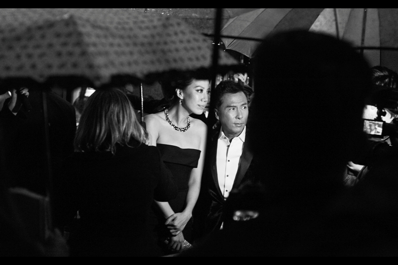 Donnie Yen and a whole bunch of umbrellas at the premiere of "Kung Fu Jungle"
