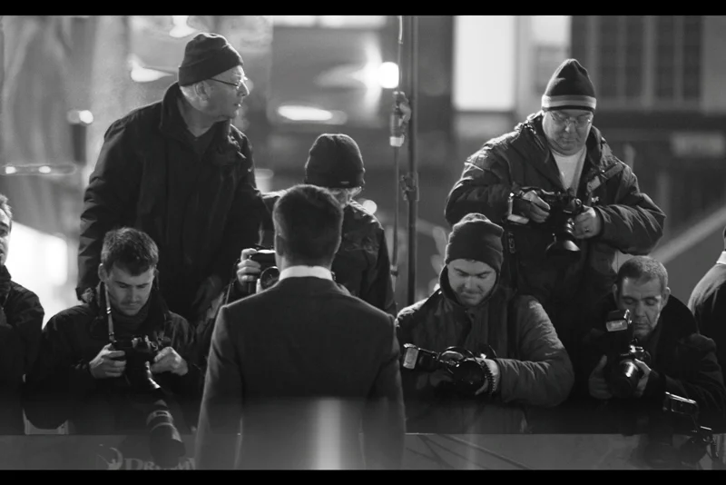 "So I take it you guys don't want to photograph me any more?" Wow. The Paparazzi are probably waiting for an attractive female to show up.